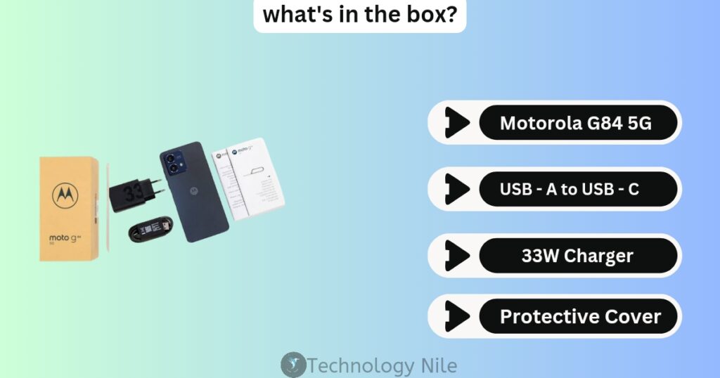 Motorola Moto G84 what's in the box?