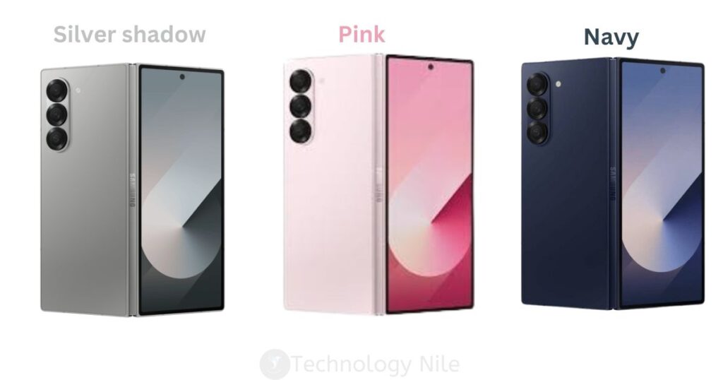 Samsung Galaxy Z fold 6 Colours Options 