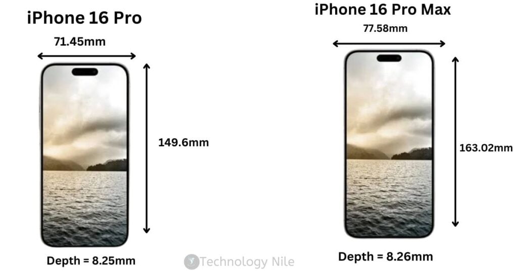 iPhone 16 Pro & Pro Max Dimensions 