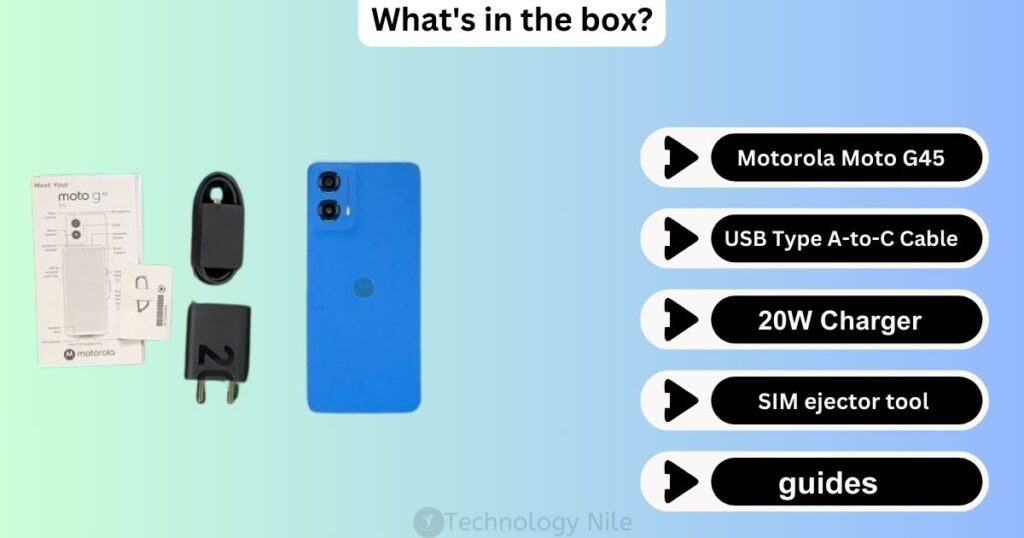 Motorola Moto G45 What's in the box 